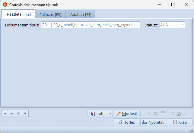 Csatolás Dokumentum Típusok