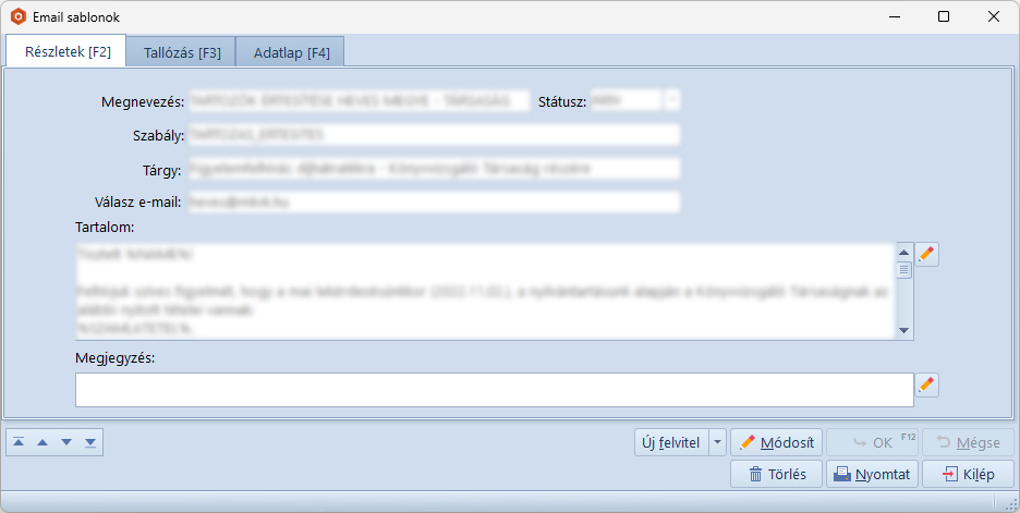 Email Sablonok Törzs