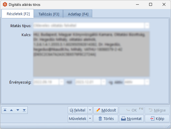 Digitális Aláírás Törzs