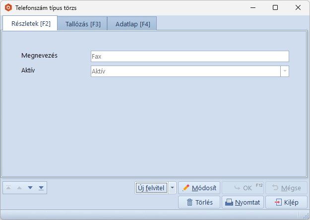 Telefonszám Típus Törzs