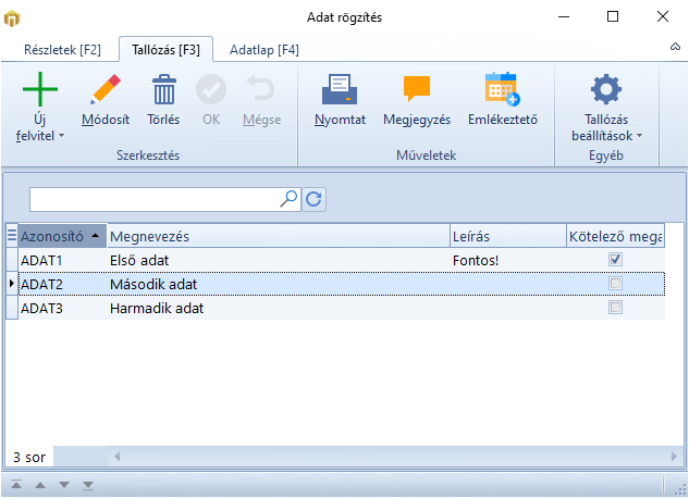Adat Felvitel Tallózás