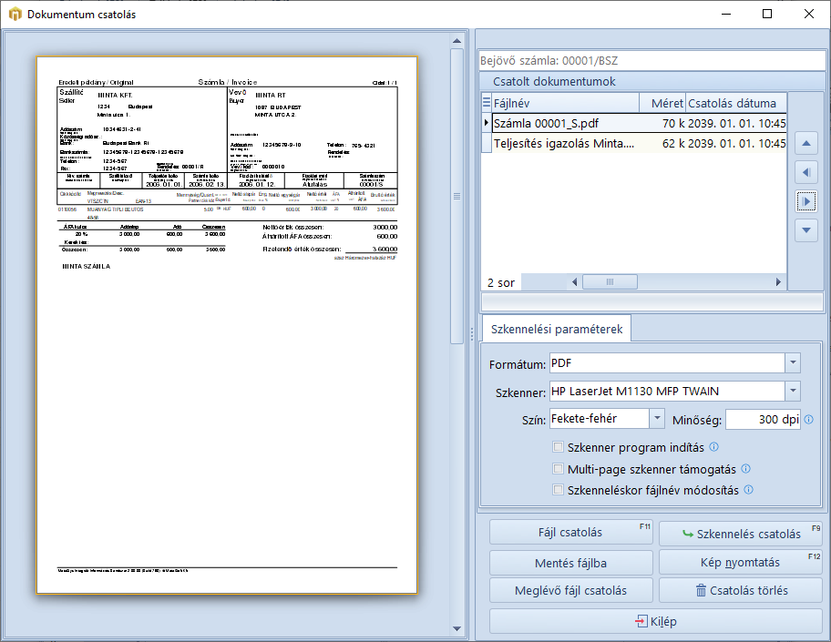 Dokumentum Csatolás