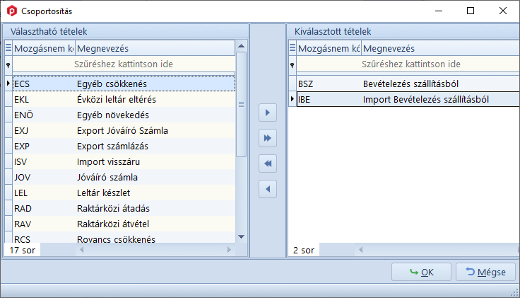 Csoportosítás Képernyő