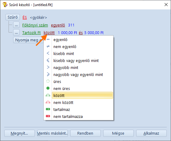 Táblázat Szűrő Készítő