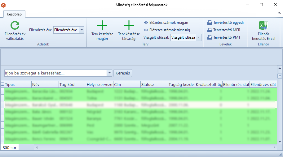 MinosegEllenorzesFolyamatok