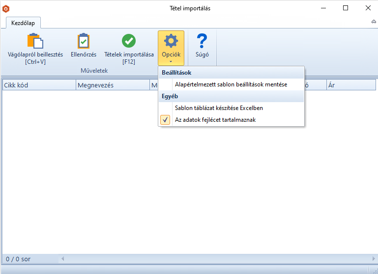 ArlistaTetelImportalas