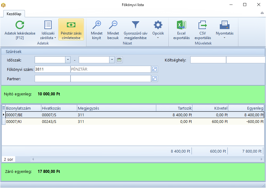 Penztar Címletezés 1