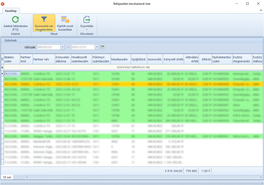 BefejezetlenBeruhazasokLista